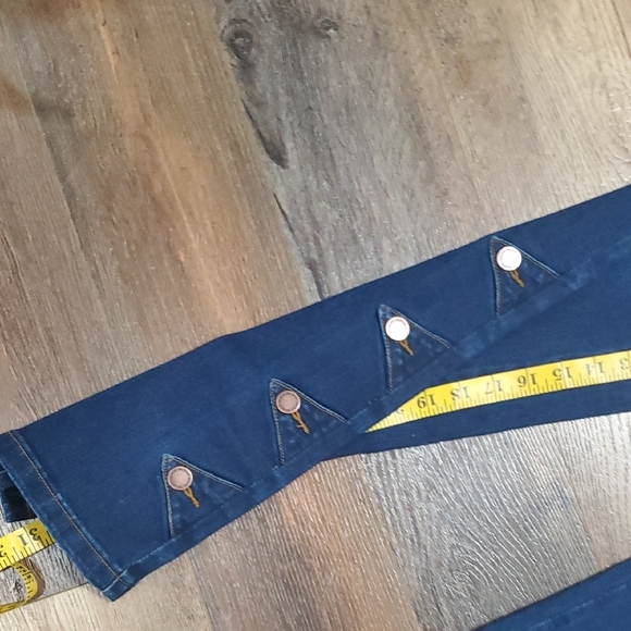 Diane Gilman Blue Flare Wide Leg Denim - Picture 6 of 11